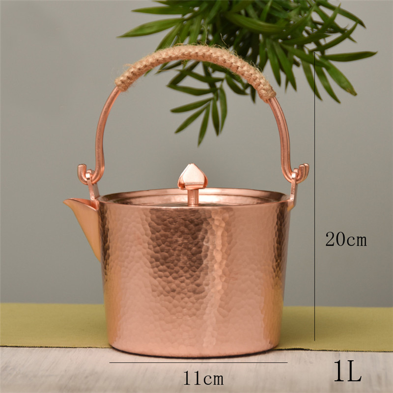 Pure Copper handcrafted Kettle - Elegant Red Copper finish